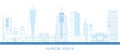 Outline Skyline panorama of city of Nairobi, Kenya Royalty Free Stock Photo