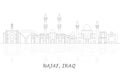 Outline Skyline panorama of city of Najaf, Iraq