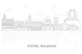 Outline Skyline panorama of city of Pleven, Bulgaria