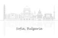 Outline Skyline panorama of city of Sofia, Bulgaria