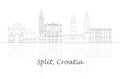 Outline Skyline panorama of City of Split, Croatia