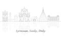 Outline Skyline panorama of City of Syracuse, Sicily, Italy