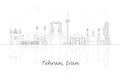 Outline Skyline panorama of city of Tehran, Iran