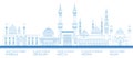 Outline Skyline Panorama of the Most Famous Mosques