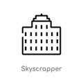 outline skyscrapper vector icon. isolated black simple line element illustration from city elements concept. editable vector