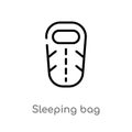 outline sleeping bag vector icon. isolated black simple line element illustration from camping concept. editable vector stroke