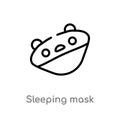outline sleeping mask vector icon. isolated black simple line element illustration from fashion concept. editable vector stroke Royalty Free Stock Photo