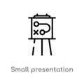 outline small presentation board vector icon. isolated black simple line element illustration from business concept. editable Royalty Free Stock Photo