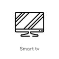 outline smart tv vector icon. isolated black simple line element illustration from electronic devices concept. editable vector Royalty Free Stock Photo