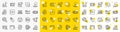 Outline Smile face, Image carousel and Printer line icons. For web app. Vector