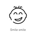 outline smile smile vector icon. isolated black simple line element illustration from user interface concept. editable vector