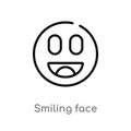 outline smiling face vector icon. isolated black simple line element illustration from ultimate glyphicons concept. editable