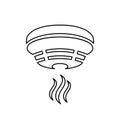 Outline smoke detector vector icon