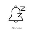 outline snooze vector icon. isolated black simple line element illustration from miscellaneous concept. editable vector stroke