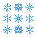 Outline snowflake icons, editable stroke Royalty Free Stock Photo