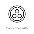outline soccer ball with pentagons vector icon. isolated black simple line element illustration from sports concept. editable Royalty Free Stock Photo