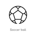 outline soccer ball vector icon. isolated black simple line element illustration from football concept. editable vector stroke Royalty Free Stock Photo