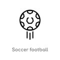 outline soccer football ball vector icon. isolated black simple line element illustration from sports concept. editable vector Royalty Free Stock Photo