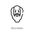 outline socrates vector icon. isolated black simple line element illustration from greece concept. editable vector stroke socrates