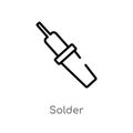 outline solder vector icon. isolated black simple line element illustration from construction and tools concept. editable vector