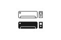 outline and solid icon of air conditioner Royalty Free Stock Photo