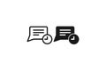 outline and solid icon of chat history bubble Royalty Free Stock Photo