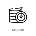 outline solution vector icon. isolated black simple line element illustration from big data concept. editable vector stroke Royalty Free Stock Photo