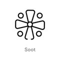 outline soot vector icon. isolated black simple line element illustration from zodiac concept. editable vector stroke soot icon on