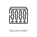 outline sound mixer vector icon. isolated black simple line element illustration from discotheque concept. editable vector stroke