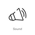 outline sound vector icon. isolated black simple line element illustration from science concept. editable vector stroke sound icon