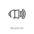 outline sound on vector icon. isolated black simple line element illustration from user interface concept. editable vector stroke