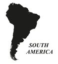 Outline of South America with the name of the continent