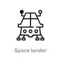 outline space lander vector icon. isolated black simple line element illustration from astronomy concept. editable vector stroke Royalty Free Stock Photo