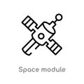 outline space module vector icon. isolated black simple line element illustration from astronomy concept. editable vector stroke Royalty Free Stock Photo