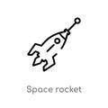 outline space rocket vector icon. isolated black simple line element illustration from astronomy concept. editable vector stroke Royalty Free Stock Photo