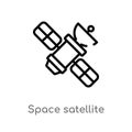 outline space satellite vector icon. isolated black simple line element illustration from technology concept. editable vector