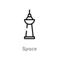 outline space vector icon. isolated black simple line element illustration from buildings concept. editable vector stroke space Royalty Free Stock Photo
