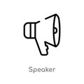 outline speaker vector icon. isolated black simple line element illustration from electronic stuff fill concept. editable vector