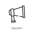 outline speaker vector icon. isolated black simple line element illustration from strategy concept. editable vector stroke speaker