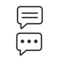 Outline speech bubble icon isolated flat style design Royalty Free Stock Photo