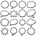 Outline speech bubbles of diverse shapes. Conversation and dialogue concept, ideal for design and projects Royalty Free Stock Photo