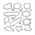 Outline speech bubbles set. Vector illustration.