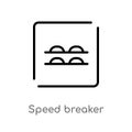 outline speed breaker vector icon. isolated black simple line element illustration from maps and flags concept. editable vector