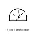 outline speed indicator vector icon. isolated black simple line element illustration from measurement concept. editable vector