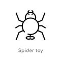 outline spider toy vector icon. isolated black simple line element illustration from toys concept. editable vector stroke spider