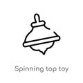 outline spinning top toy vector icon. isolated black simple line element illustration from toys concept. editable vector stroke Royalty Free Stock Photo