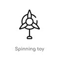 outline spinning toy vector icon. isolated black simple line element illustration from toys concept. editable vector stroke Royalty Free Stock Photo