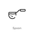 outline spoon vector icon. isolated black simple line element illustration from science concept. editable vector stroke spoon icon