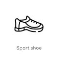 outline sport shoe vector icon. isolated black simple line element illustration from blogger and influencer concept. editable