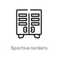 outline sportive lockers vector icon. isolated black simple line element illustration from american football concept. editable